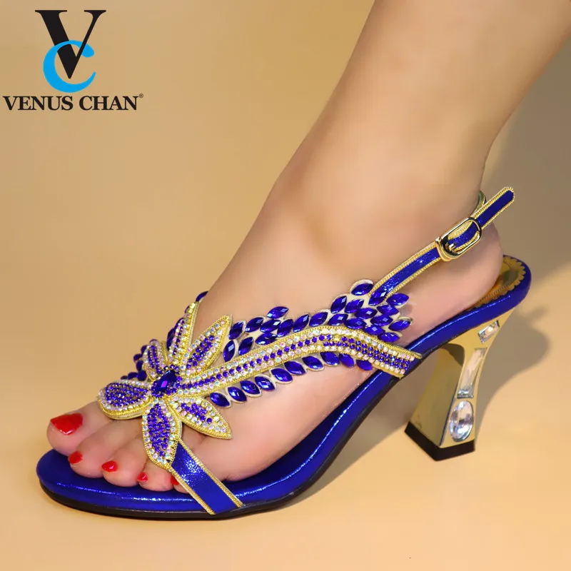 Синие высококачественные итальянские туфли без подходящих сумок обувь для