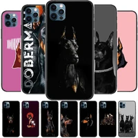 luxury doberman pet anime phone cases cover for iphone 11 pro max case 12 8 7 6 s xr plus x xs se 2020 mini mobile cell shell f