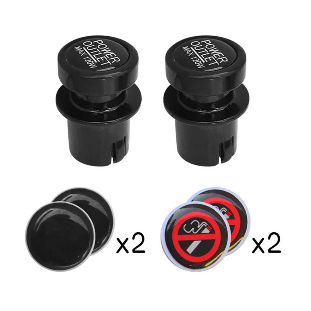 

Cigarette Lighter Socket Cover Cap 2 Pack Universal Waterproof Dustproof Cover For Auto Car Cigarette Lighter Socket Replacement