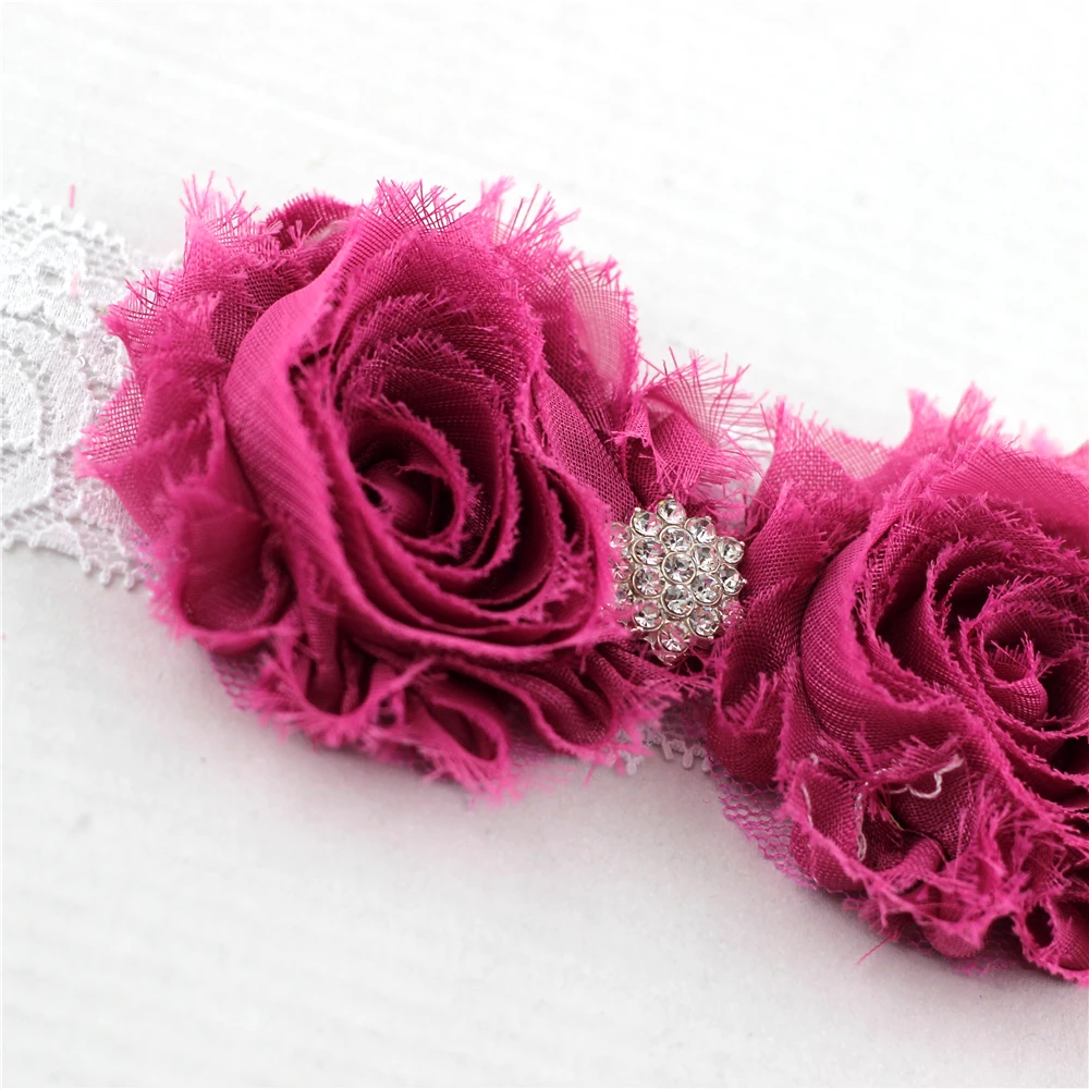 

Newborn Lace Headband Baby girls Shabby Flower With Diamond Headbands Infant Wide Lace Headwrap Head band Toddlers Headwear