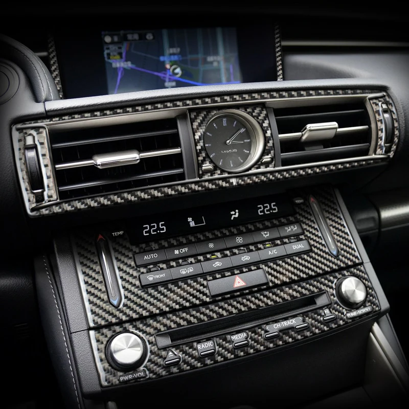 Аксессуары для LEXUS IS250 300 H, LHD RHD, углеродное волокно, панель рулевого колеса, дверная ручка, внутренние наклейки, декоративные