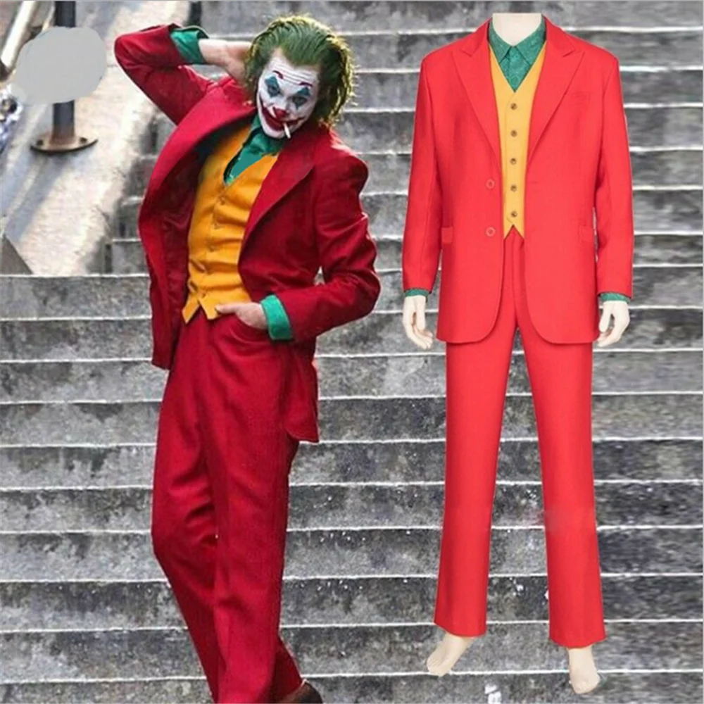 

Adult Kids boys Movie Joker Arthur Fleck Cosplay Costume Fancy Carnival Halloween Costumes Cosplay Joker Costume Red Suit