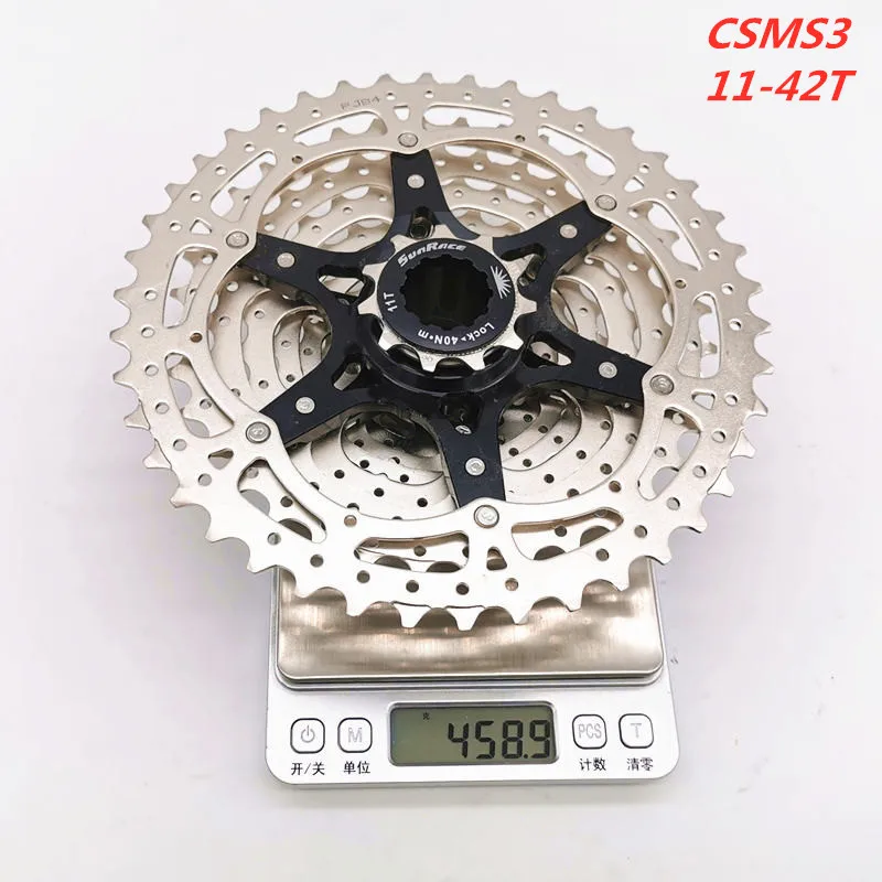 Sunracing 10 speed CSMS3 и CSMX3 11-40 T/11-42 T широкого соотношения и MTB велосипед трещотка кассета 11-40 T/11-42 T CSMS3 CSMX3 cog - Цвет: S3 silver 11 42T