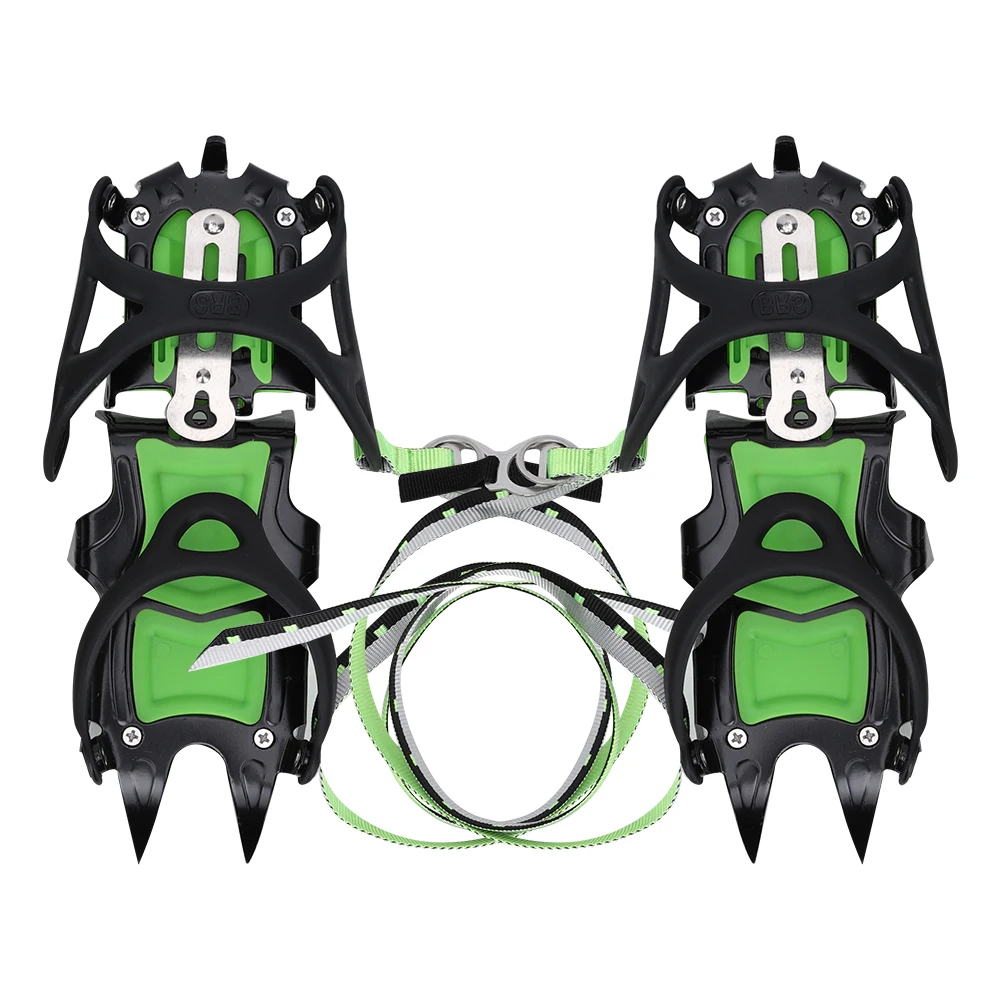 

Brand New A Pair BRS-S1A Light Green 14 Long Teeth Anti Slip Ice Cleat Shoe Grips Spikes Cleats Crampons For Hiking Climbing