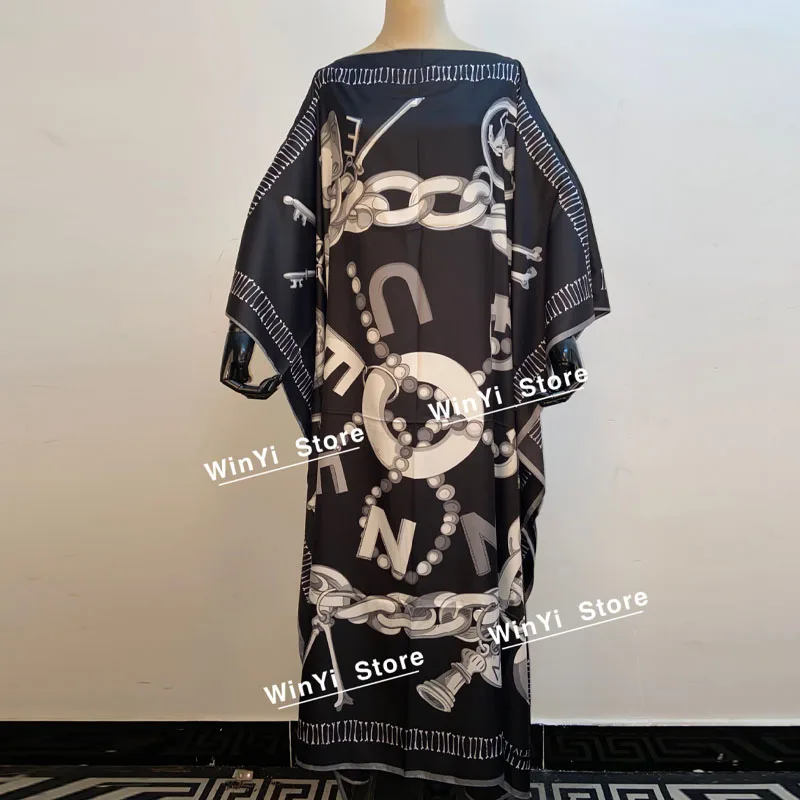 WINYI модное летнее пикантное шелковое платье кафтан с принтом длинное в стиле бохо