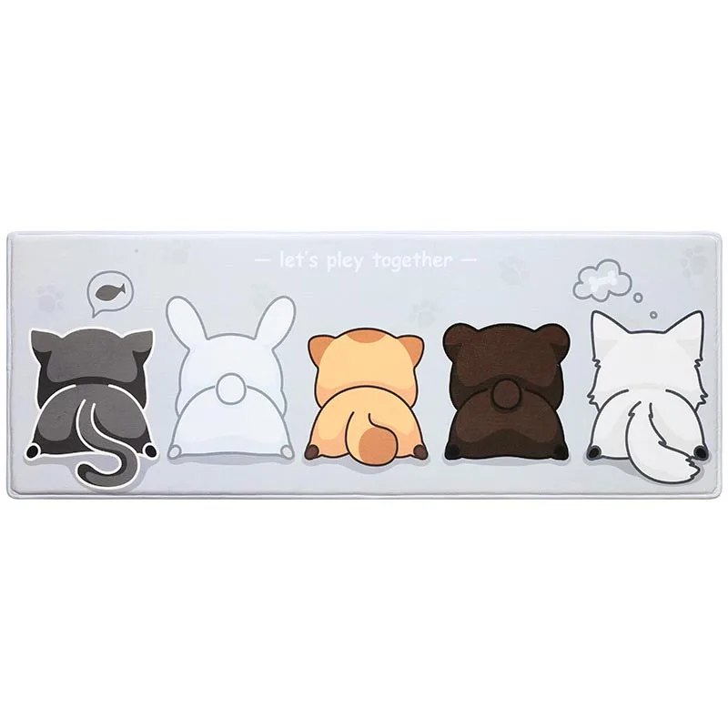 Кошачий дизайн мультяшный кухонный коврик противоскользящий длинный для