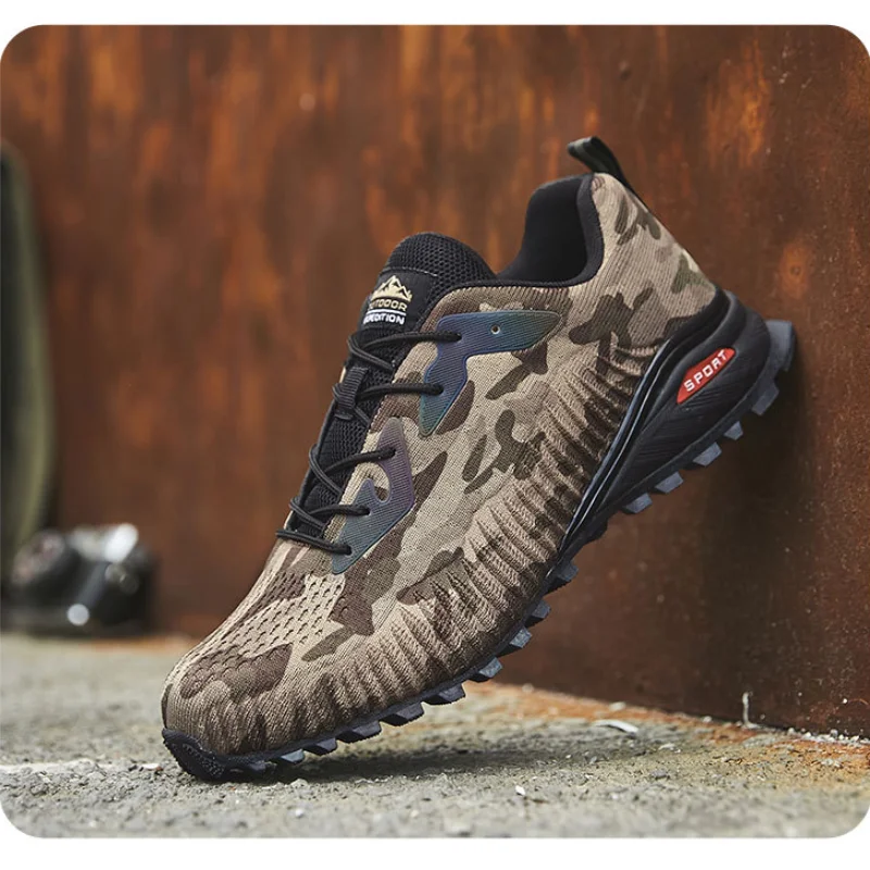 

Men Sports Sneakers for Trail Running Shoes Male Resist Wear Breathable Knit Non-slip Gym Athletic Shoes Jogging Walking Outdoor