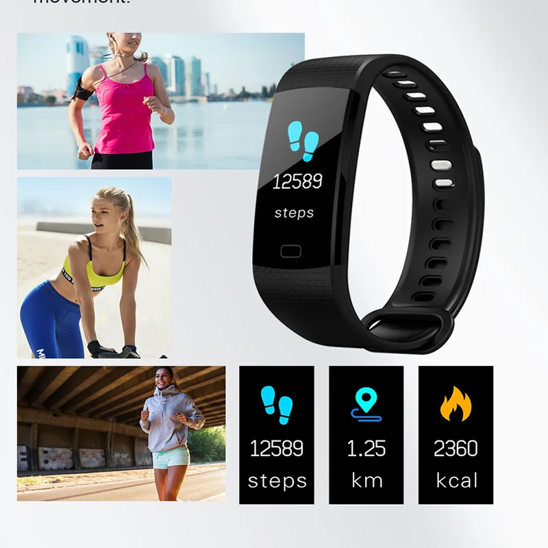 Y5 Смарт-часы трекер сердечного ритма устройство слежения за кровяным давлением