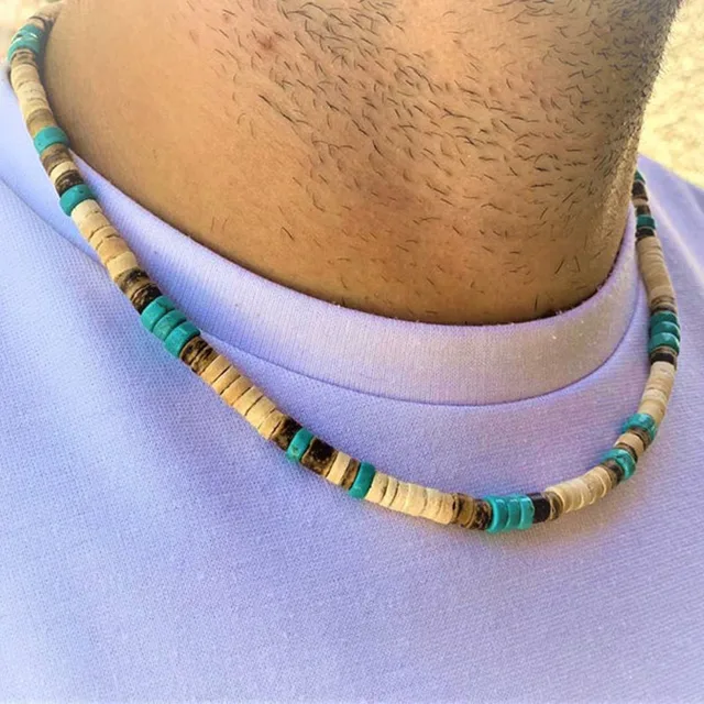 Mens beaded necklace necklace african necklace surfer necklace mens necklace
