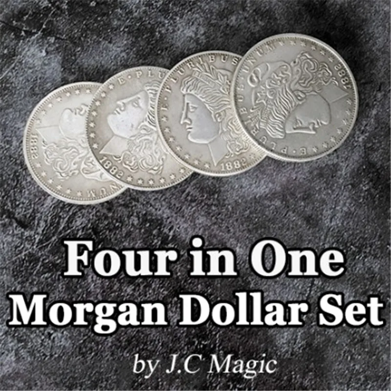 Четыре в одном Morgan набор долларовых банкнот медь J.C Волшебная монета фокусы Иллюзия монета появится/Vanish прыжки крупным планом волшебный трюк