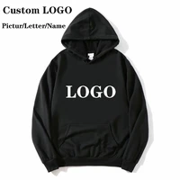 dropshipping custom logo hoodies women men diy logo text photo pullover sweatshirt with pocket hop hip party streetwear