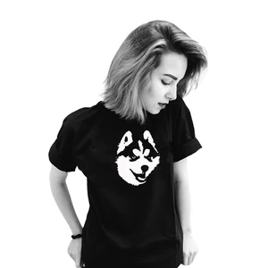 Футболка из хлопка Харадзюку с изображением Сибирского хаски, женская одежда с рисунком собаки, футболка для любителей собак, летние топы
