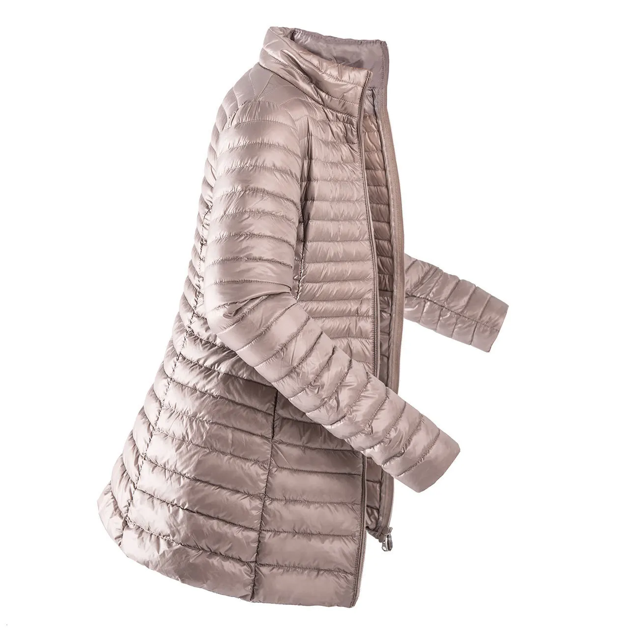 Новинка весна-осень 2019 стильная тонкая приталенная пуховая куртка средней длины