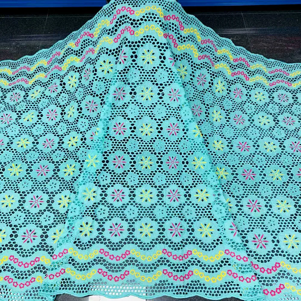 

2020 Peach Swiss Voile Lace In Switzerland High Quality African Lace Fabric Embroidery Punch Holes Cotton Lace For Party Sew