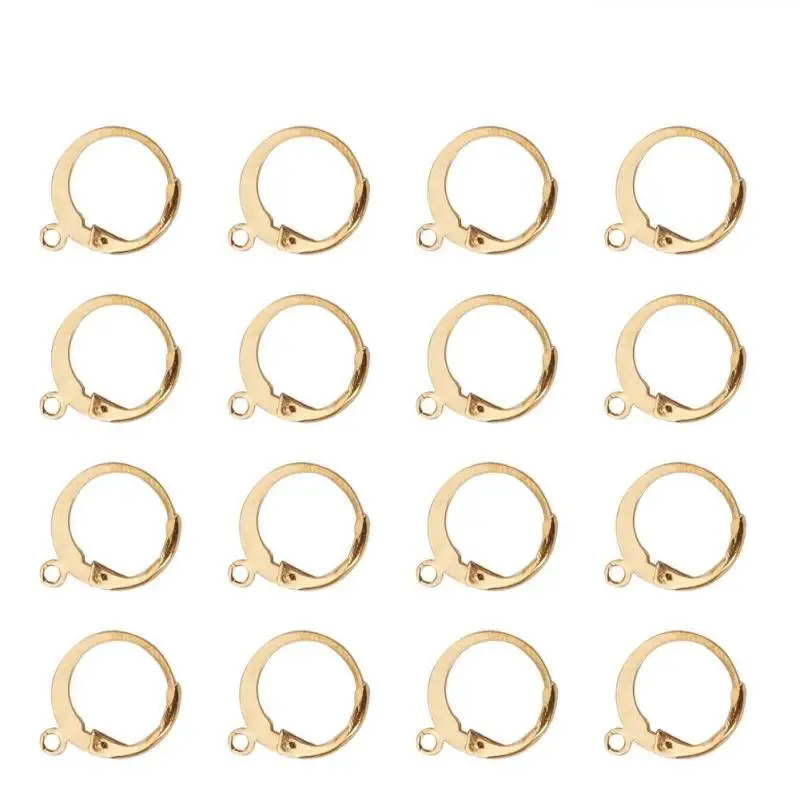 

100pcs 304 Stainless Steel Leverback Earring Findings with Loop for DIY Jewelry Making 14.5x12mm Hole: 1mm Pin: 0.8x1mm