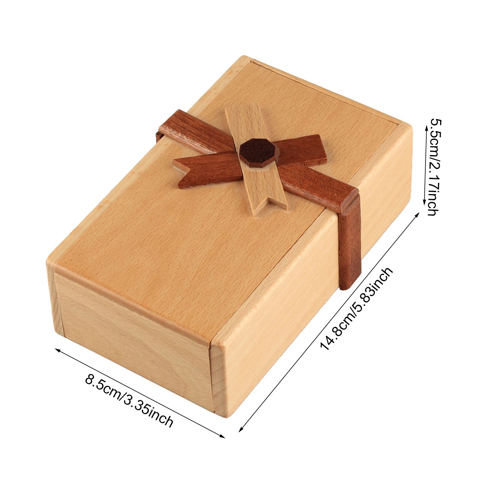 

14.8*8.5*5.5cm Agency Gift Box Beech Educational Organ Puzzle Box Fun Gifts Toy For Adults Valentine's Day