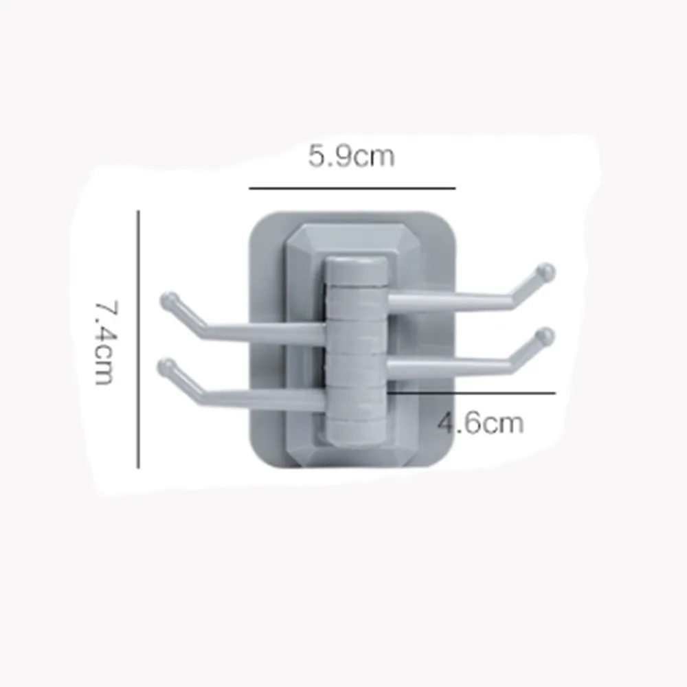 Держатель для хранения стойку ротационной 4-крюк Кухня Ванная комната стены