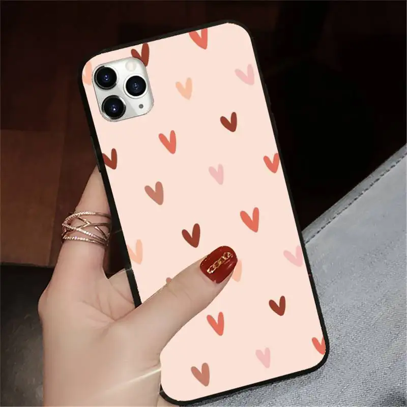 

Cute Love Heart pink Phone Case for iPhone 11 12 pro XS MAX 8 7 6 6S Plus X 5S SE 2020 XR