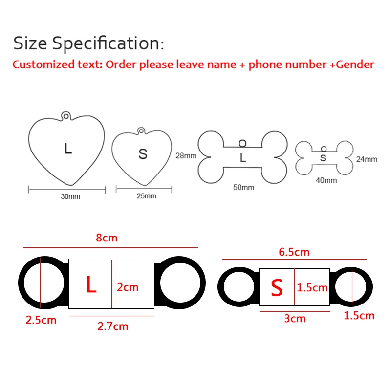 Персонализированные собаки ID тег растяжимый резиновый нержавеющей стали бирки