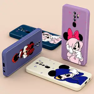 cute mickey mouse minnie for oppo a93s a74 a94 5g ax5 a31 find x3 x2 lite neo f17 f11 pro f7 f5 liquid silicone phone case free global shipping