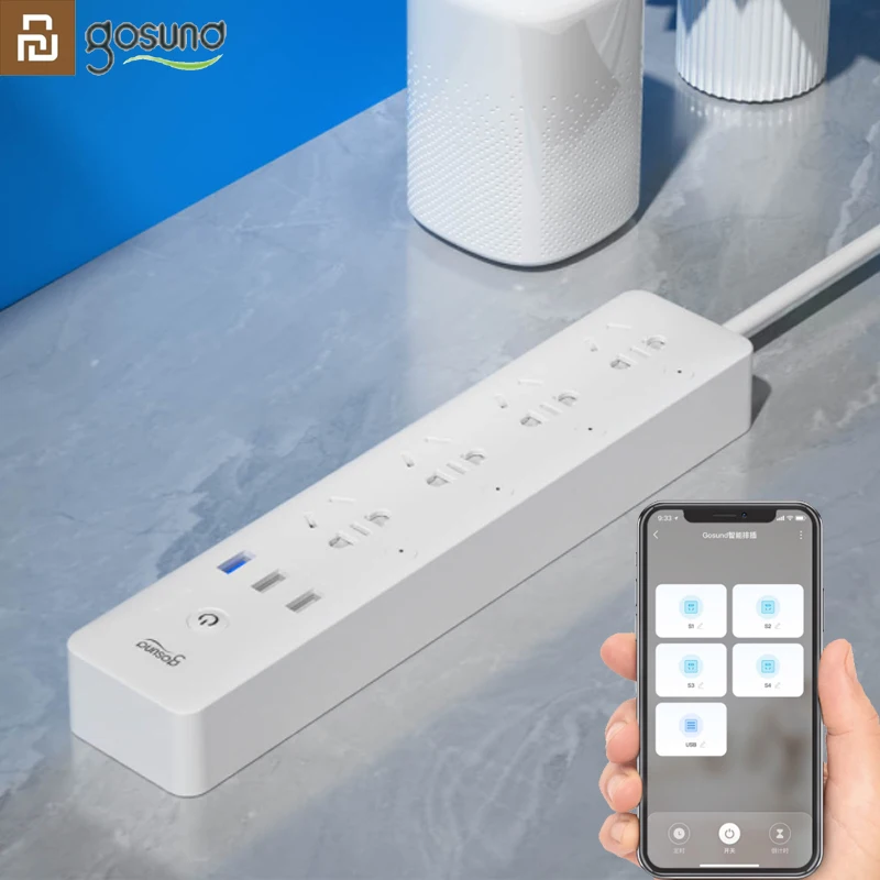 Удлинитель Gosund CP5 Wi-Fi голосовое управление дистанционное через приложение Xiaomi Mijia