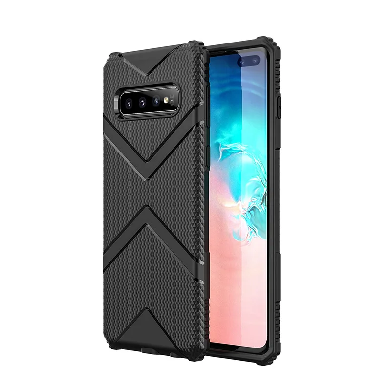 Чехол для samsung Galaxy S10Plus Мягкий ТПУ задняя крышка корпуса для samsung S10 Plus чехол - Цвет: Черный