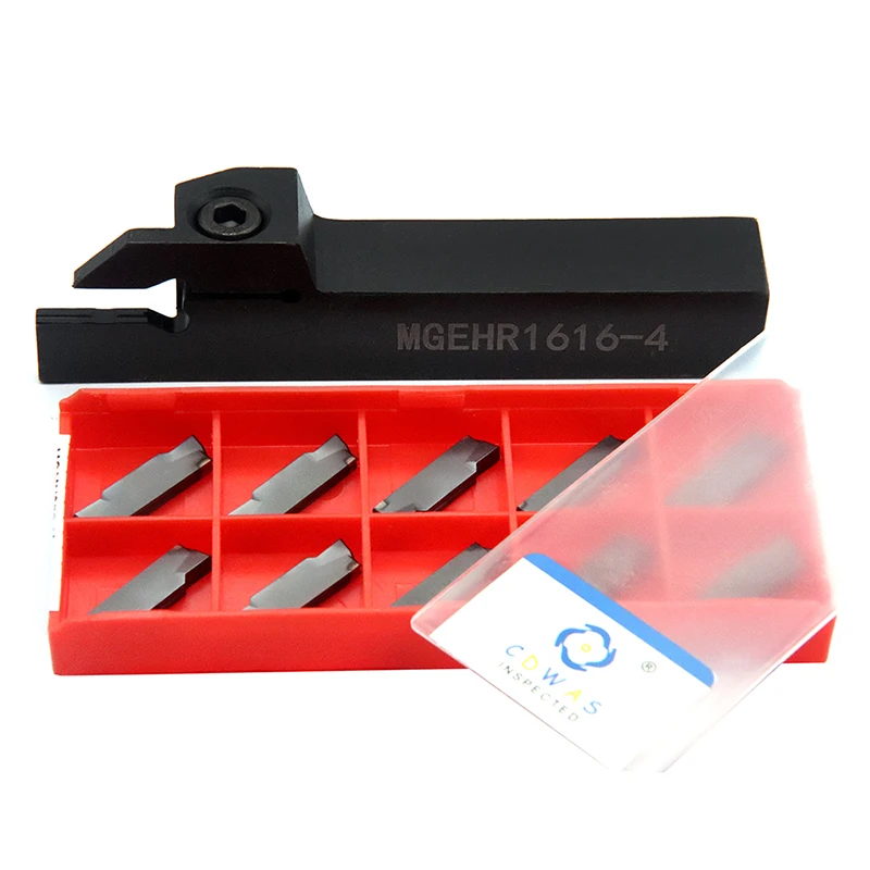 

10PCS MGMN400 PC9030 High quality Carbide Inserts + 1PC MGEHR1616 4 Right Grooving Tool Holder Parting Plate CNC Lathe Tool Set