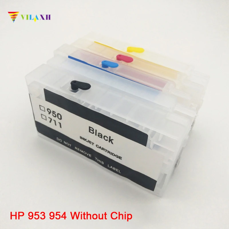 Vilaxh 953 953XL пустой многоразовый картридж без чипа для hp 952 954 955 XL Officejet Pro 8715 8720 8725 8730