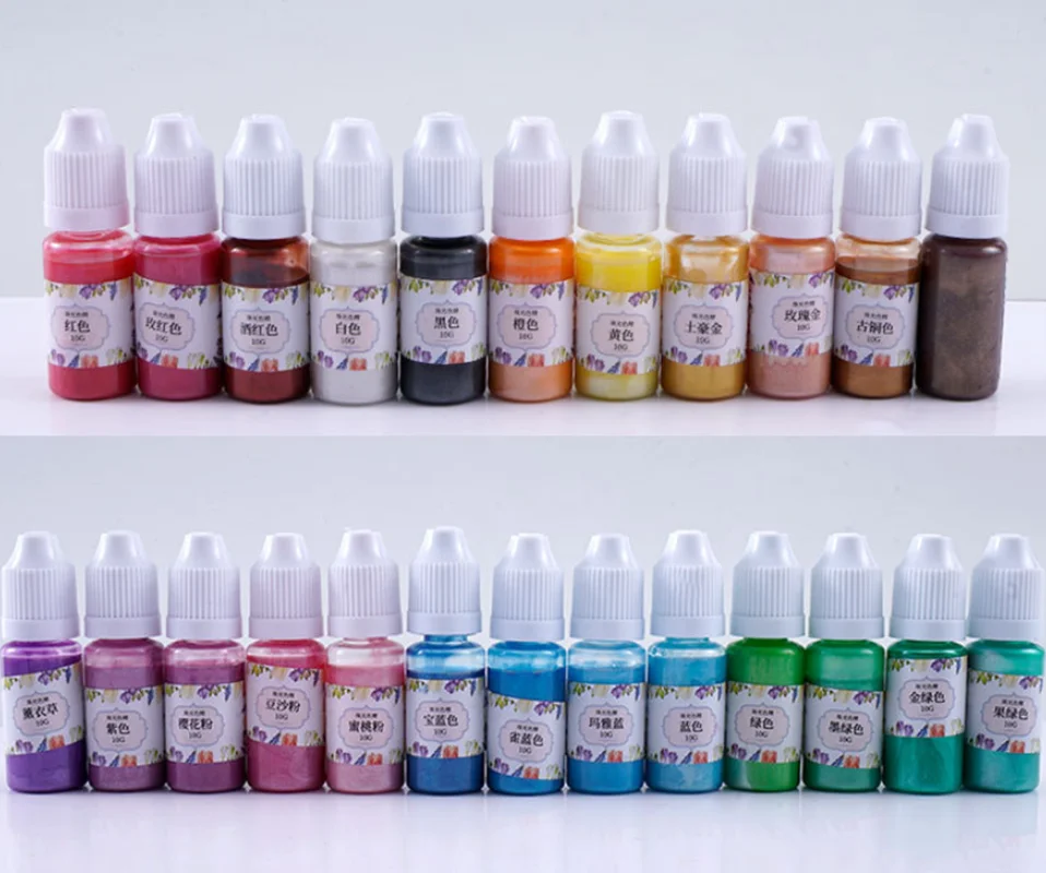 

24 Color Epoxy Resin Pigment UV DIY Crafts Liquid Colorant Dye Ink Diffusion Resin Jewelry Crafts Souvenir Mold Accessories