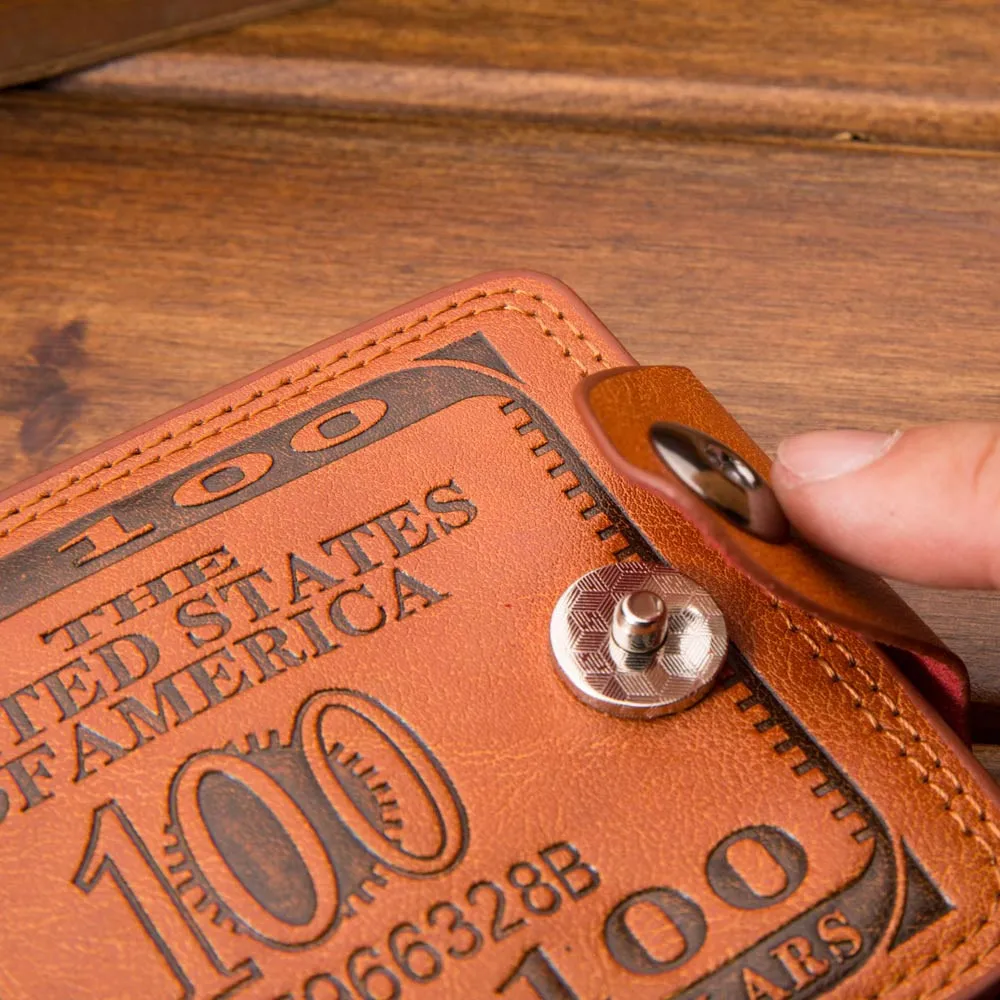 Бумажник для долларов кожаный бумажник двусторонний кошелек кредитных карт