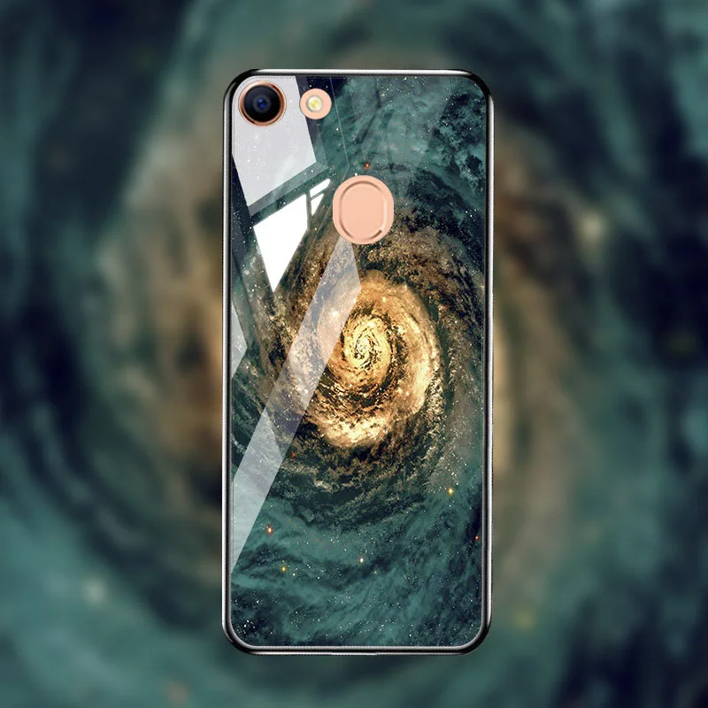 Чехол из закаленного стекла для OPPO F7 F9 A5 A3S чехол s Star Space силиконовый чехол с краями для Vivo V9 Y85 чехол Coque Funda Bumper - Цвет: M040