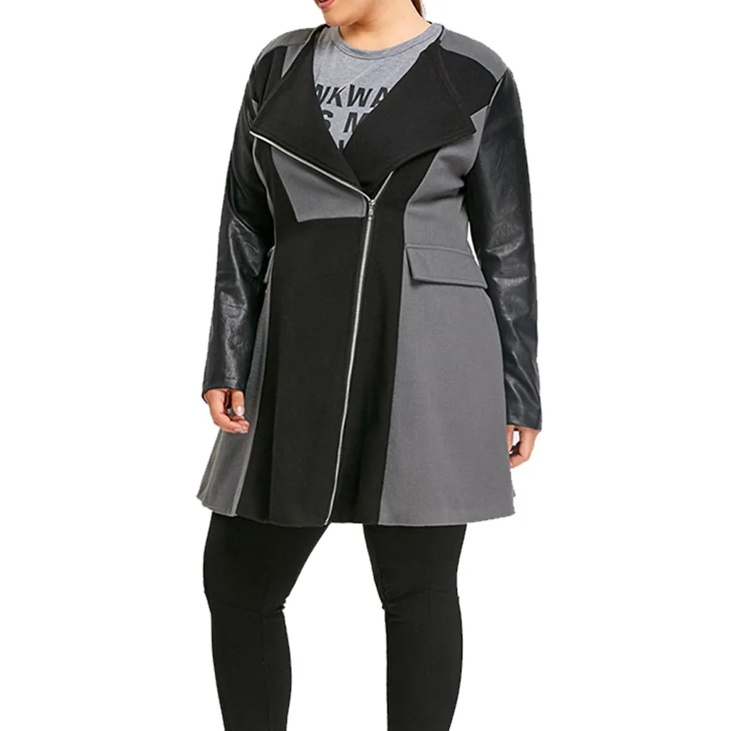 Новинка зимы 2019 модное приталенное женское теплое шерстяное кожаное длинное