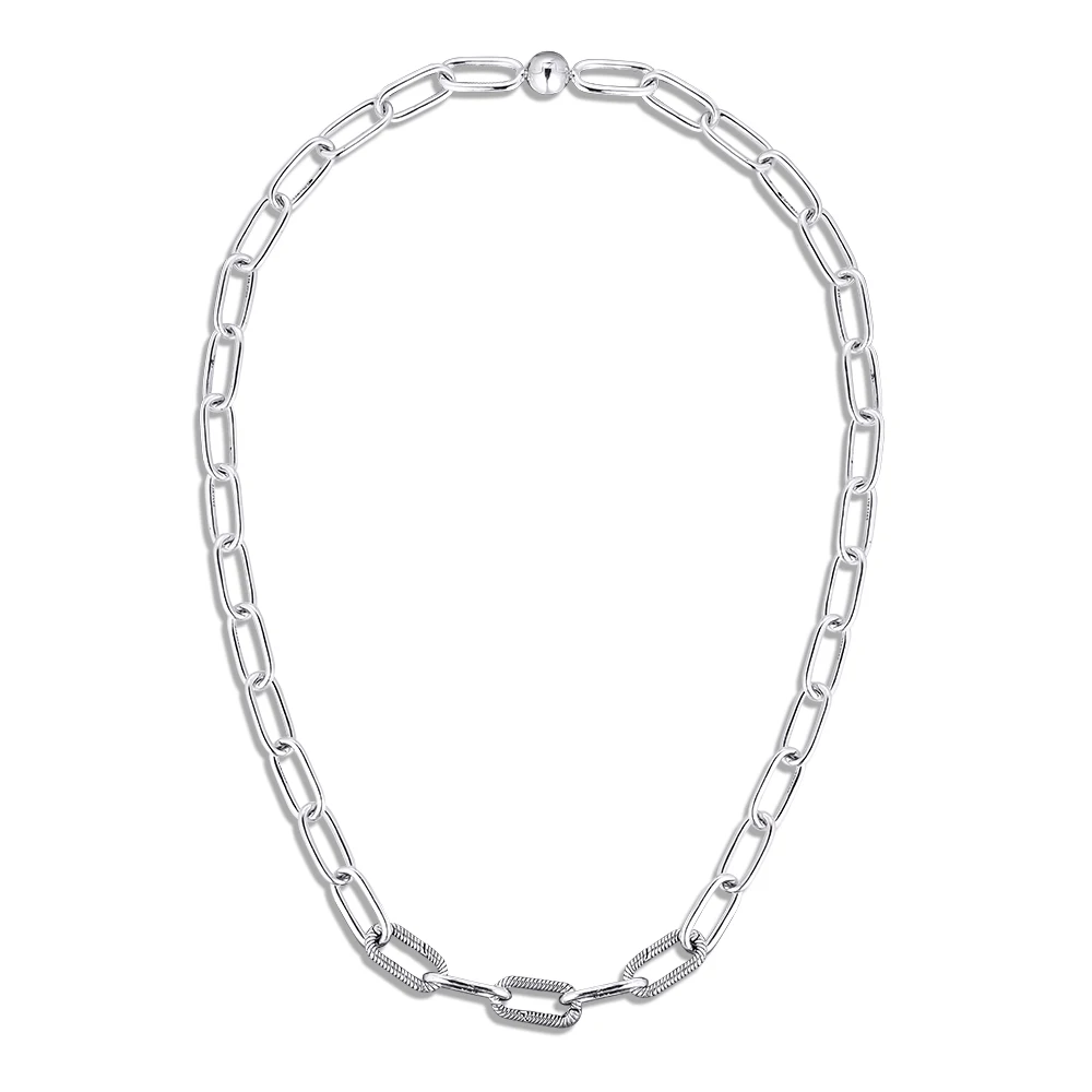 

100% 925 Sterling Silver Original Me Link Necklace Pendant charm beads Snake Chain Circular necklaces Jewelry Holiday women Gift
