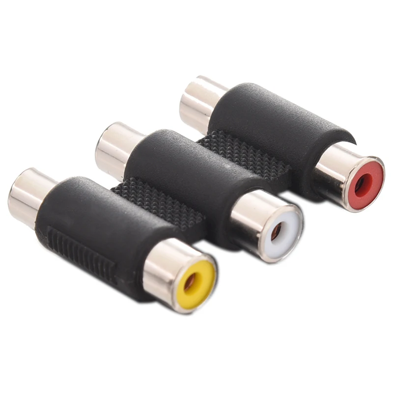 3 RCA PHONO гнездо Соединительный удлинитель адаптер|Соединители| |