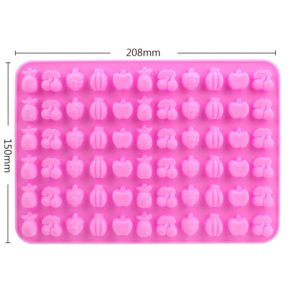 

DIY Gummy Candy Mould Silicone Fruit Shaped Candy Mold 66 Cavity Sugarcraft Tools Miniature Candy Silicone Mold Tray