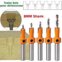 1pc 8mm shank drill bit hss woodworking countersink router bit set screw extractor remon demolition for wood milling cutter