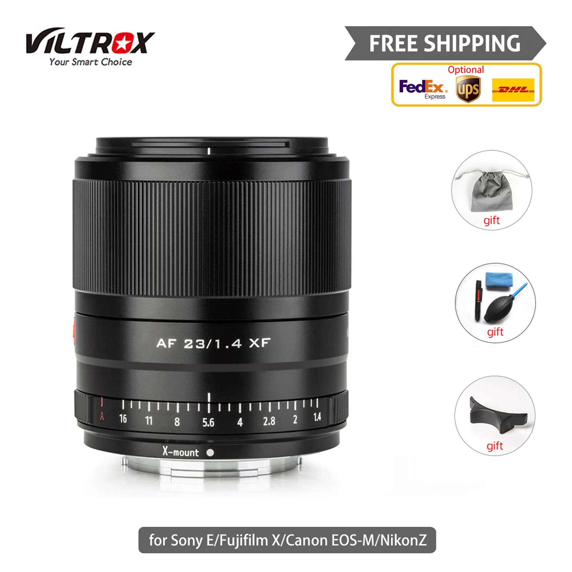 VILTROX 23 мм f1.4 Камера объектива STM автофокуса APS C для студийной фотосъемки Sony E NEX Canon