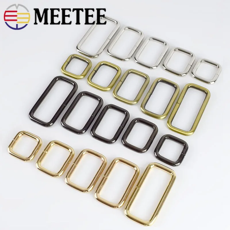 30 шт. 13-50 мм прямоугольные металлические круглые кольца Meetee пряжки для ленты