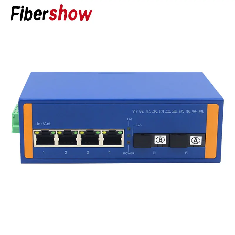 Промышленный Ethernet переключатель поэ 10/100 м Сигнал укрепления DIN рейки Тип сети