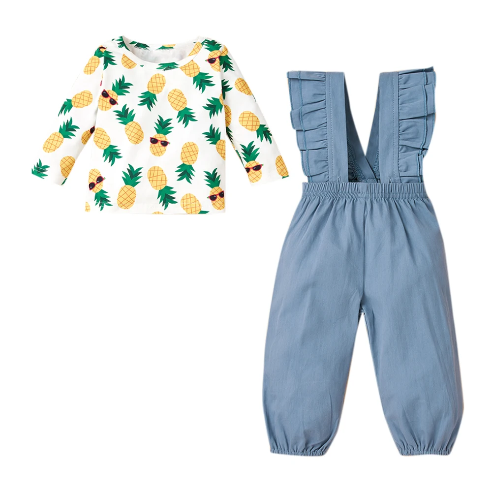 2 шт./комплект Осенний Топ с длинным рукавом и брюки|Комплекты одежды| |