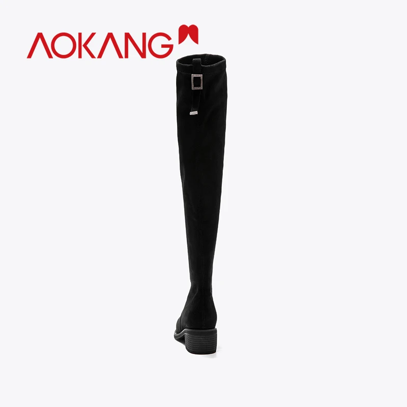 AOKANG/сапоги сезон осень зима коллекция 2019 года стрейчевая обувь женские ботфорты