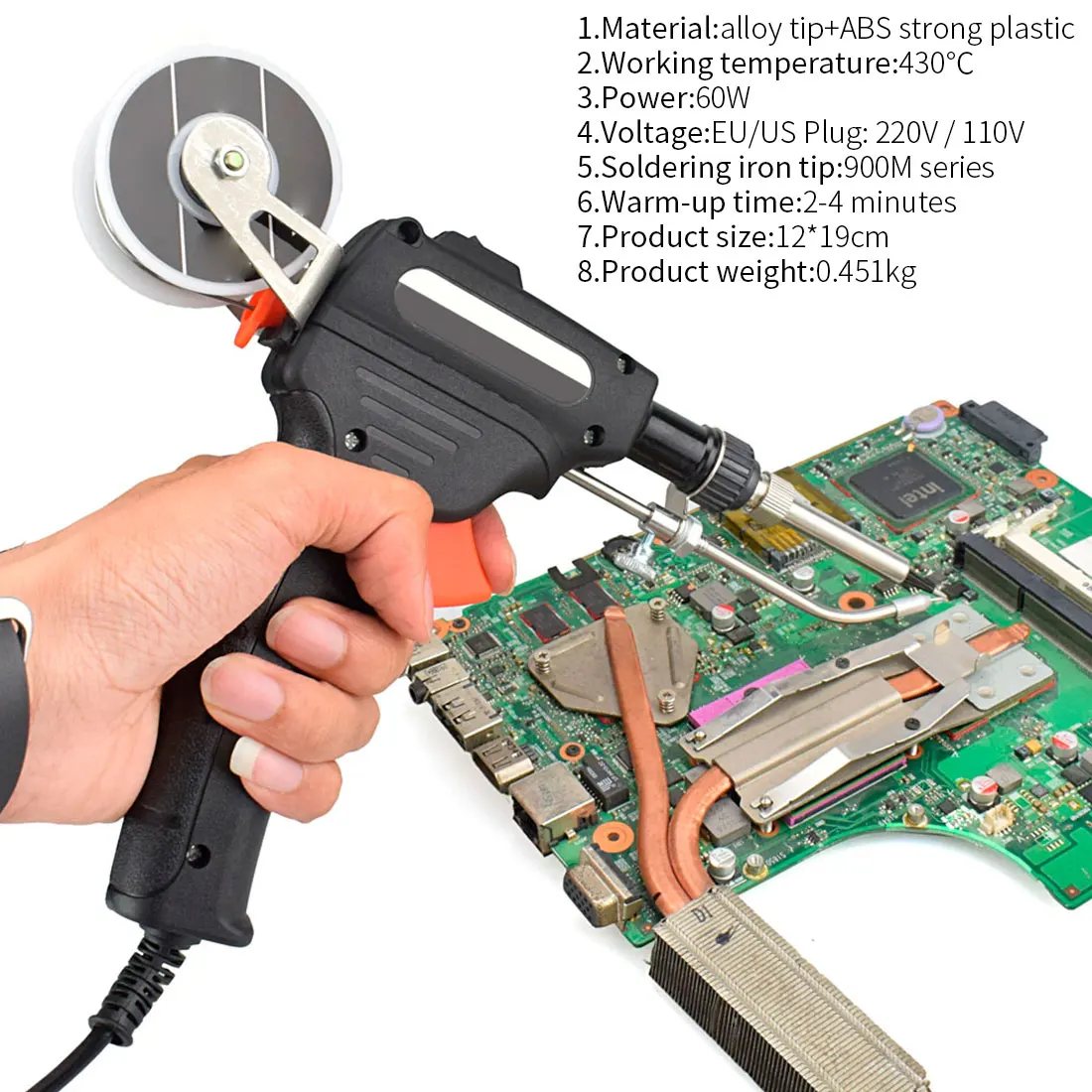 

Hot Sale 60W 110V/220V US/EU Hand-held Internal Heating Soldering Iron Automatically Send Tin Gun Soldering Welding Repair Tool