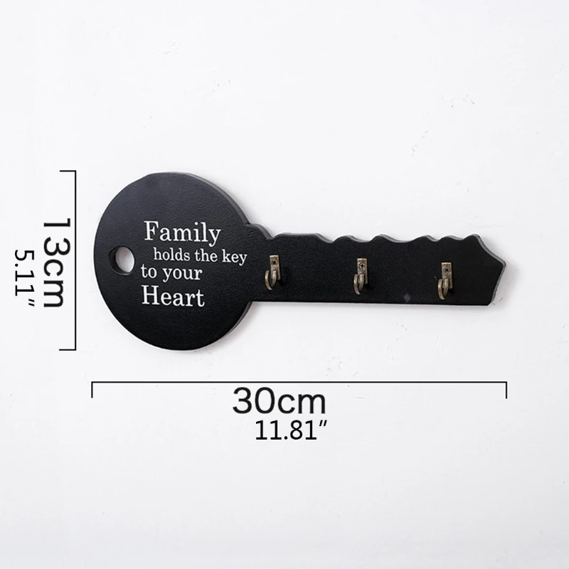 

2021 New Retro Practical Key Shape Rack Hook Home Entrance Key Holder Pegs Multifunction