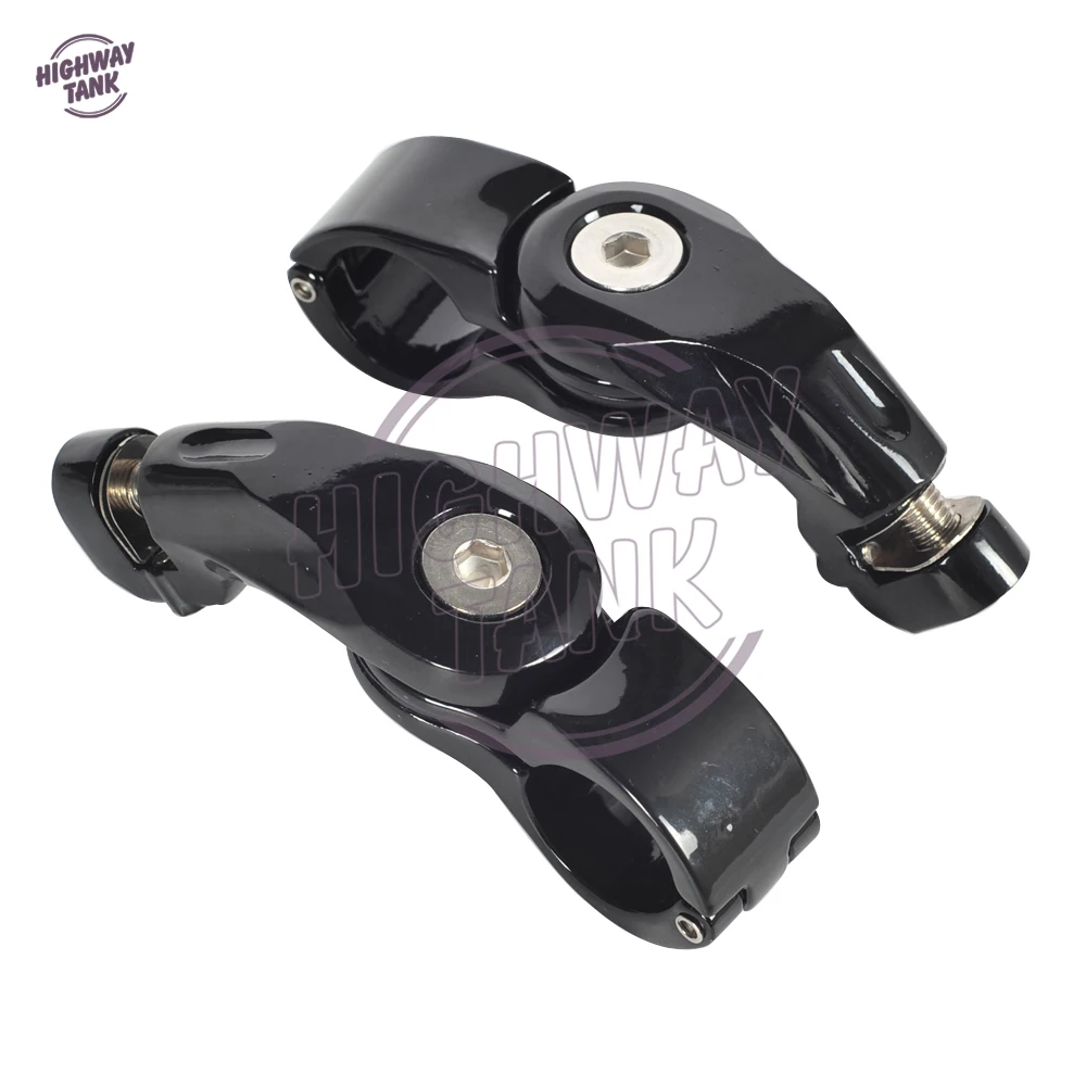 

Black 1-1/4" 32mm Motorcycle Short Angled Adjustable Highway Footpeg Foot Rest Mount Kit Case for Harley Davidson