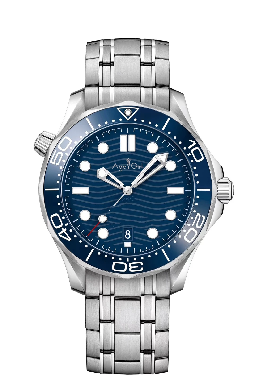 

Luxury New Men Automatic Mechanical Watch Black Rubber Canvas James Bond 007 Ceramic Professional Sapphire Black White