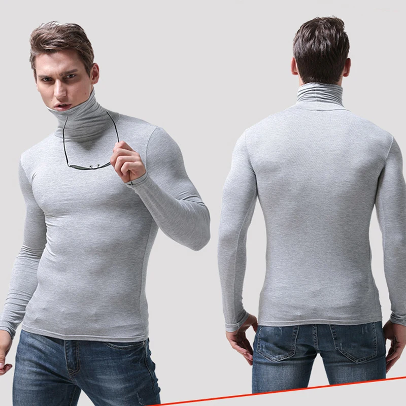Men Warm Long Sleeve Compression Shirts Turtleneck Winter Base Layer Top Pullover T-Shirt Camisa Térmica Compression Shirt Men