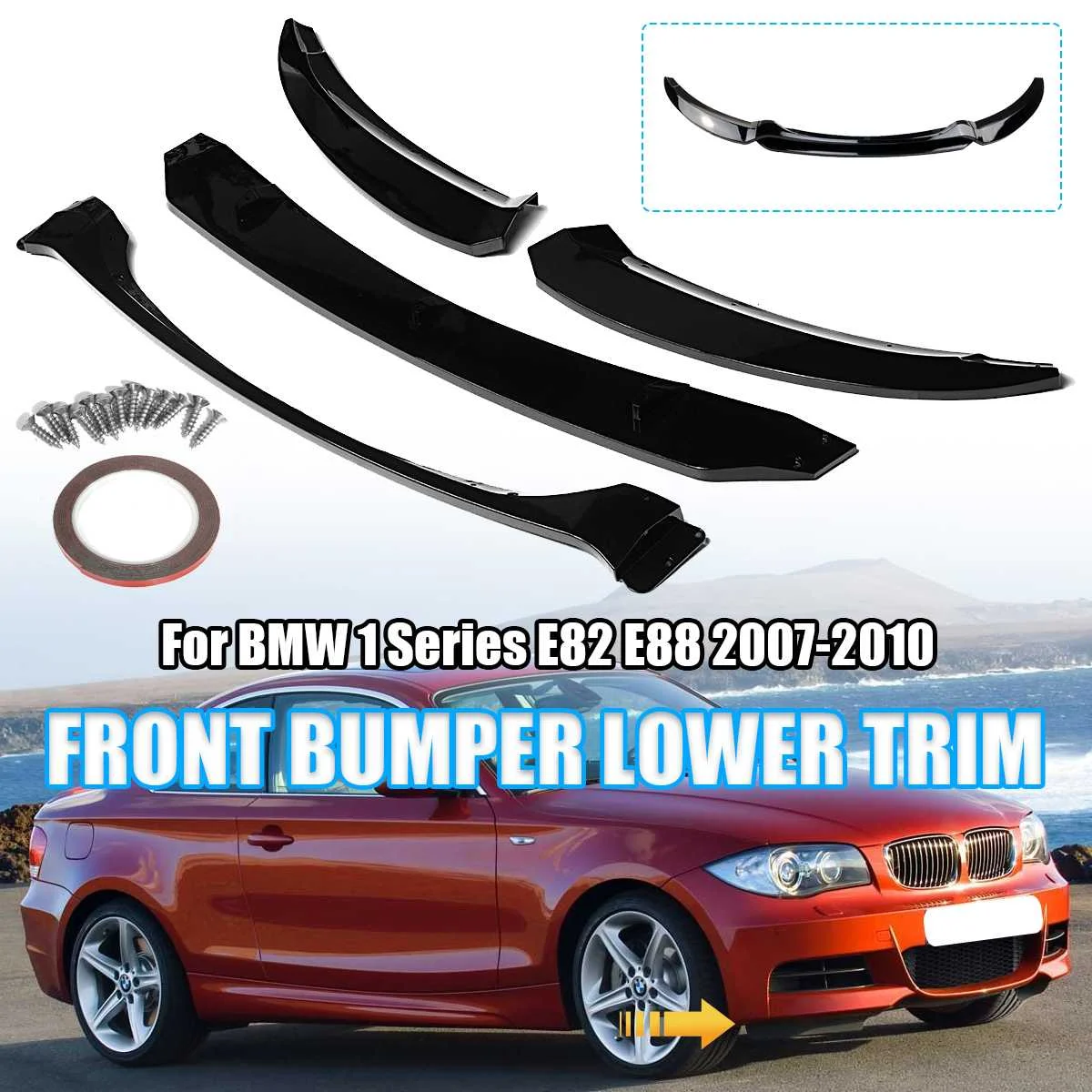 

Разветвитель спойлера ДЛЯ BMW 1 серии E82 E88 2007-2010, материал ABS, передний подбородок, передний бампер, губа, передний спойлер
