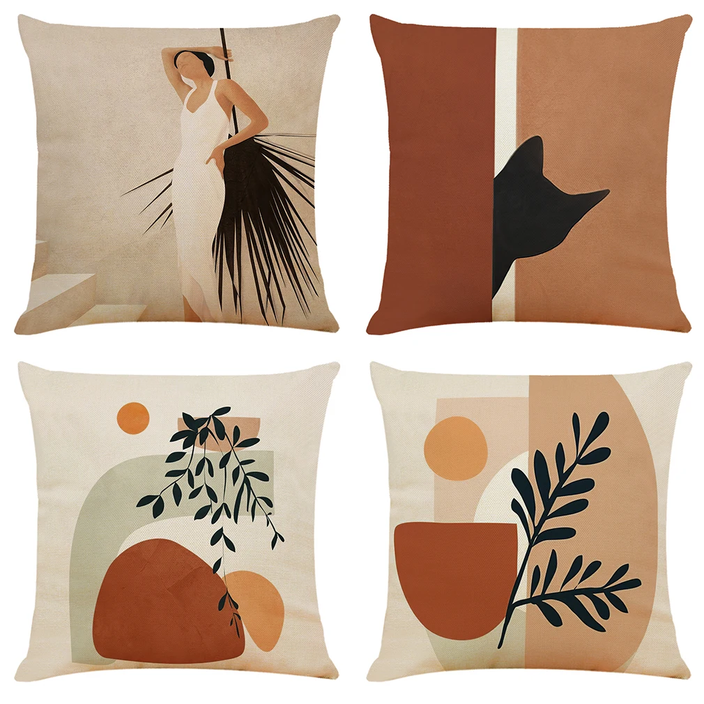 

Art Style Cushion Cover Hoga Decorative Pillow funda cojines 45x45 housse de coussin Nordic Throw Pillow Cover for Sofa Car