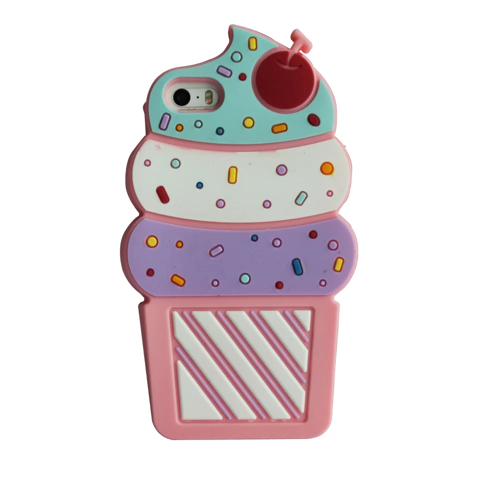 Pink Cherry IceCream Мягкий силиконовый чехол-накладка для samsung Galaxy Note 3/Note 4/Note 5 с милым 3d-изображением животных - Цвет: Pink Cherry IceCream