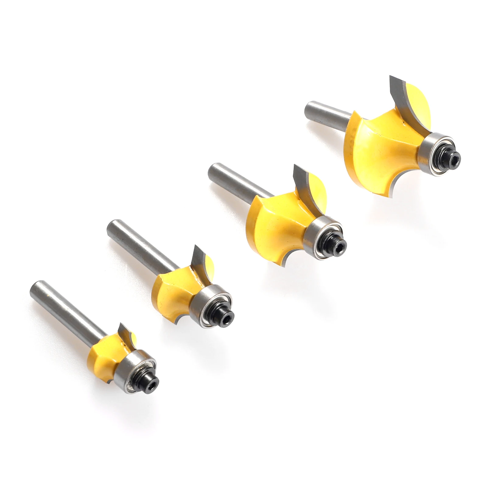 

4 шт., Набор круглых фрез для деревообработки, 8 мм, 1/2 дюйма и 1/4 дюйма